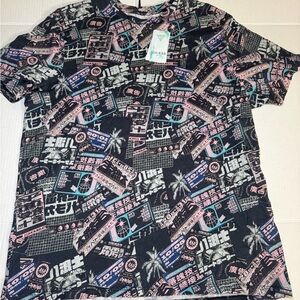 Guess SS BSC Sticker Collage Tee Mens Size L